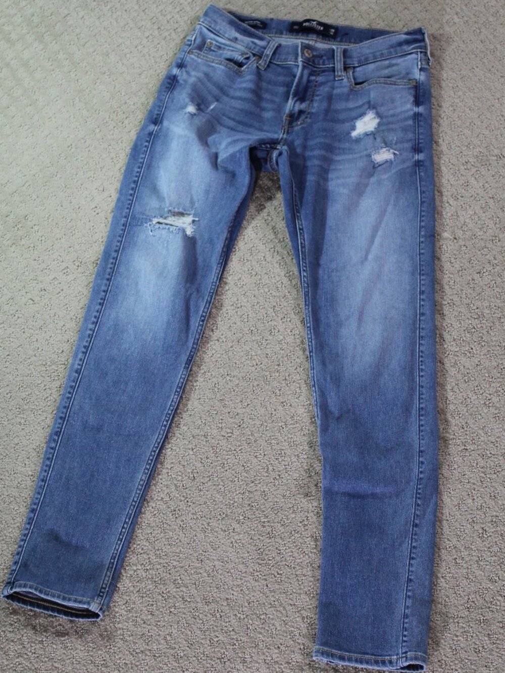 Hollister Jeans Womens 28x30 Blue Distress Advanced Stretch Stacked Skinny